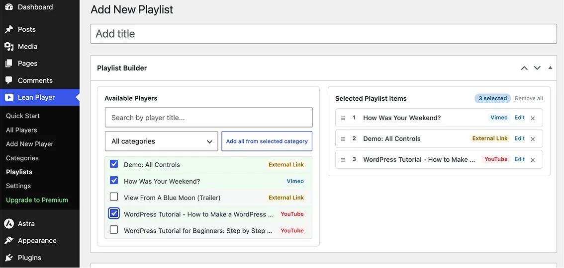 Build a Playlist