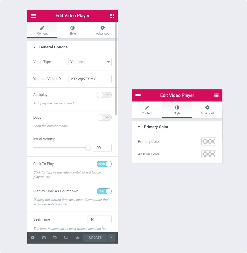 Elementor Panel Screenshot